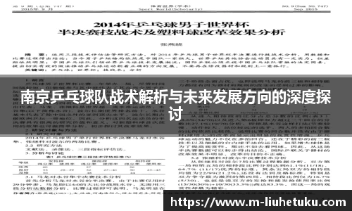 南京乒乓球队战术解析与未来发展方向的深度探讨